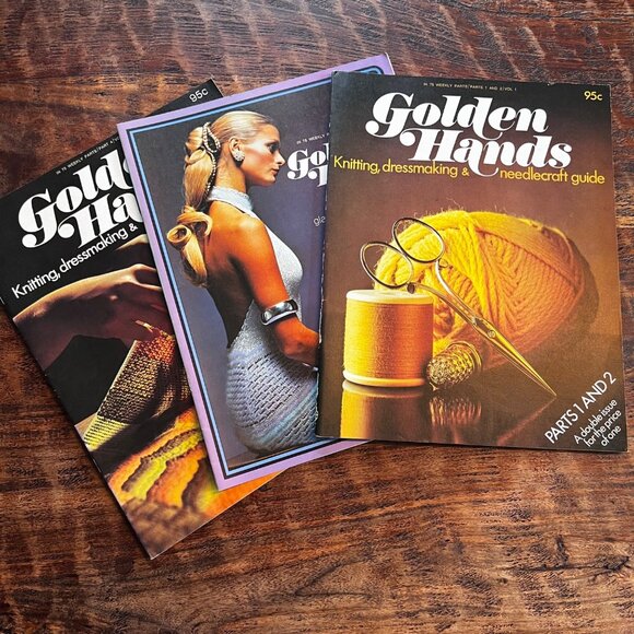 Golden Hands Vintage Knitting Dressmaking & Needlecraft Guide Parts 1-2 4 13 Vol - Picture 1 of 16